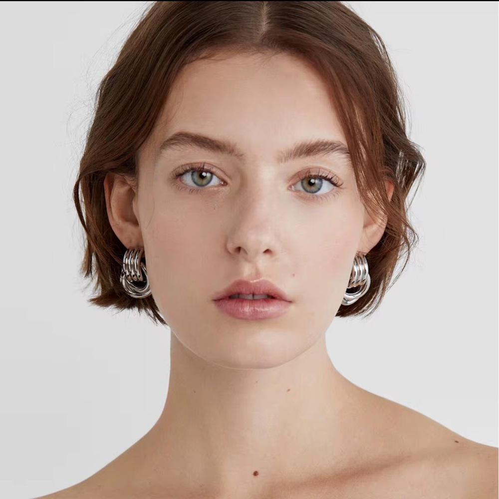 Chunky hoop earrings High-quality gold plated - Picture 7 of 14